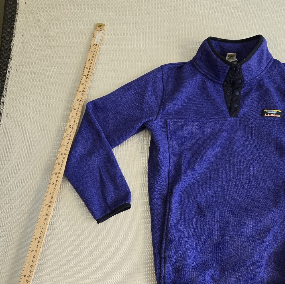 LL Bean Pullover Long Sleeve Sweatshirt Knit Fleece Purple 300193 Youth L 14-16 - Picture 3 of 13